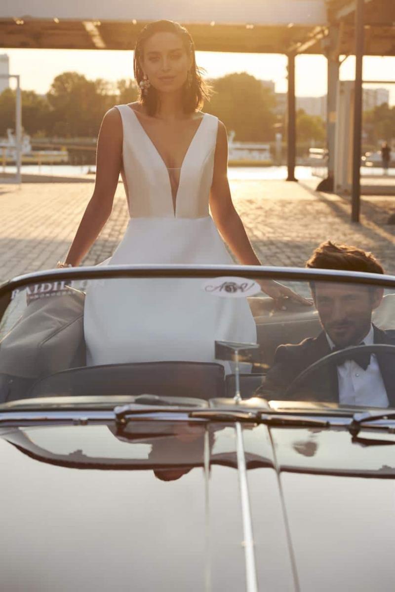 Enkel brudekjole med lommer