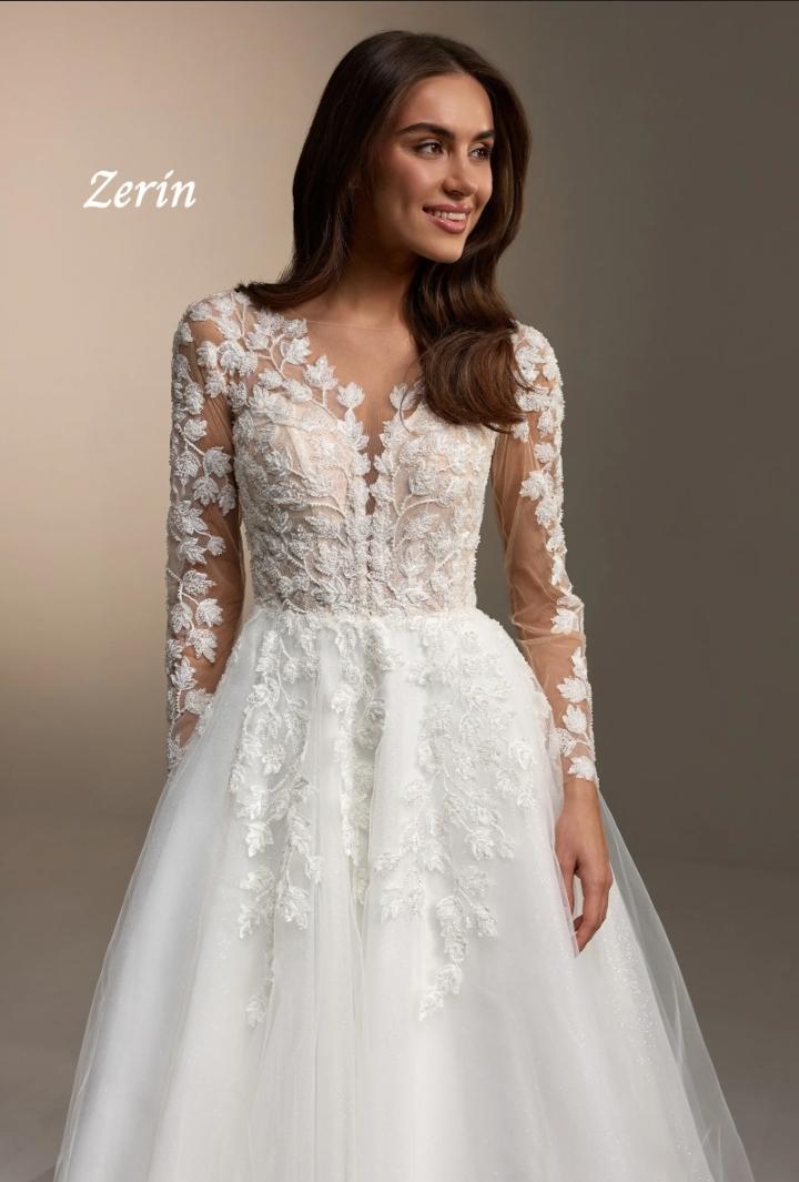 Zerin brudekjole med lange ærmer