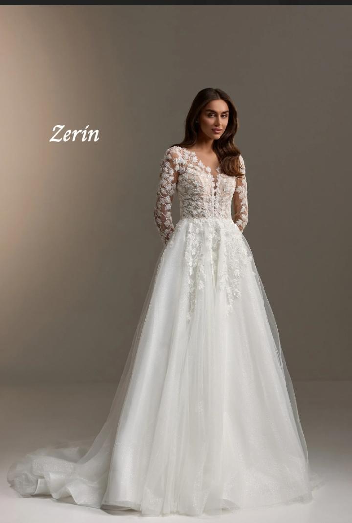 Zerin brudekjole med lange ærmer
